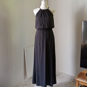 H&M Women's Maxi Dress Lace Back Charcoal  Gray Size 2